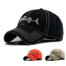 Mujer Hombre Black Baseball Cap Adjustable Fishbone Embroidery Hat One Size  eb-41631365